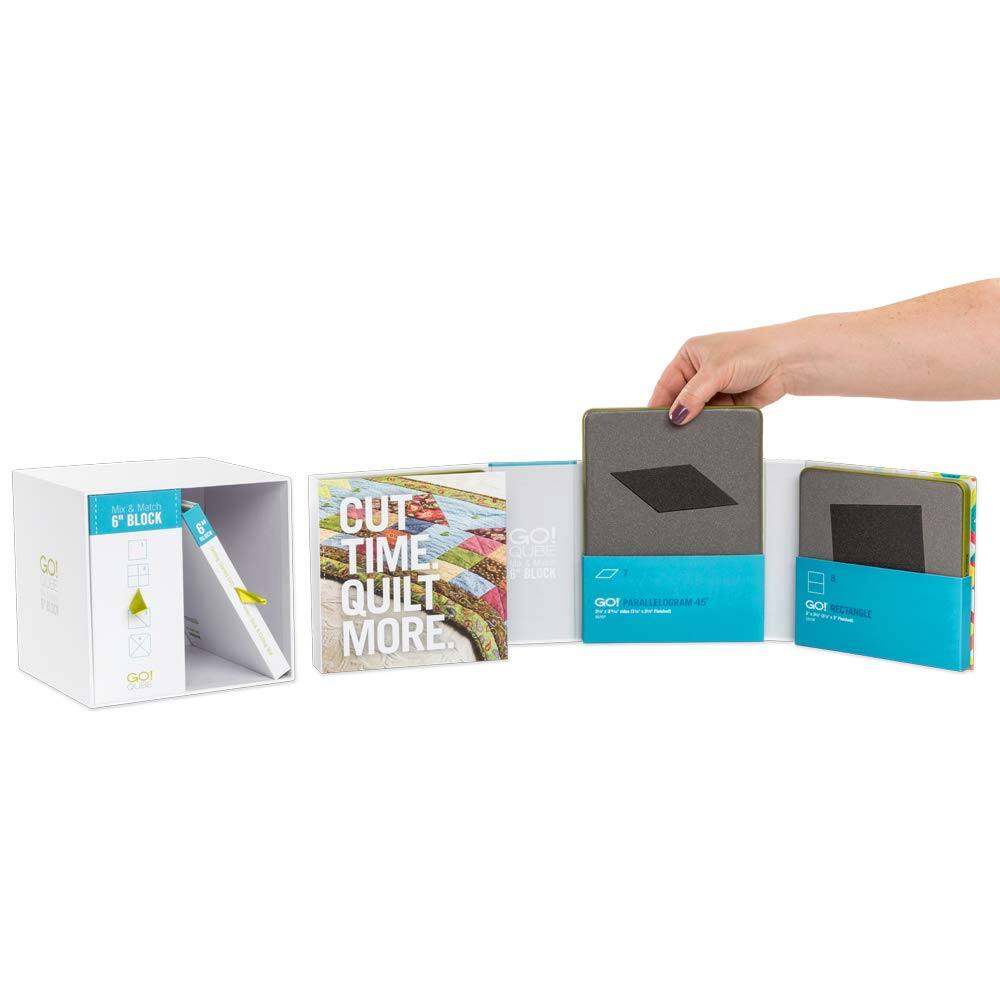 GO! 6" BLOCK, GO! CUT TIME. QUILT MORE, GO! PARALLELOGRAM 45, GO! RECTANGULAR