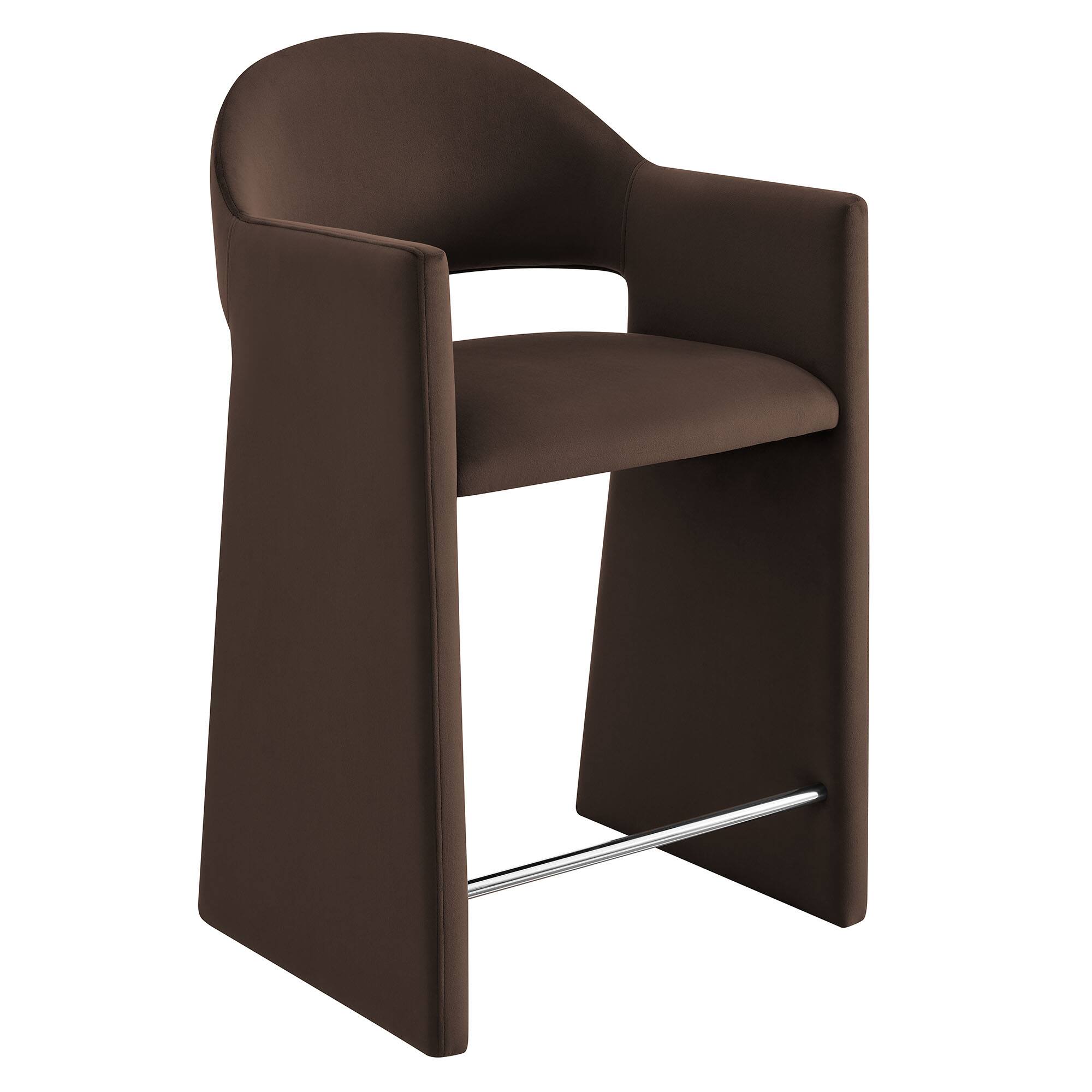 Angle. Modway - Talia 37 Inch Performance Velvet Counter Stool by Modway - Chocolate Brown.
