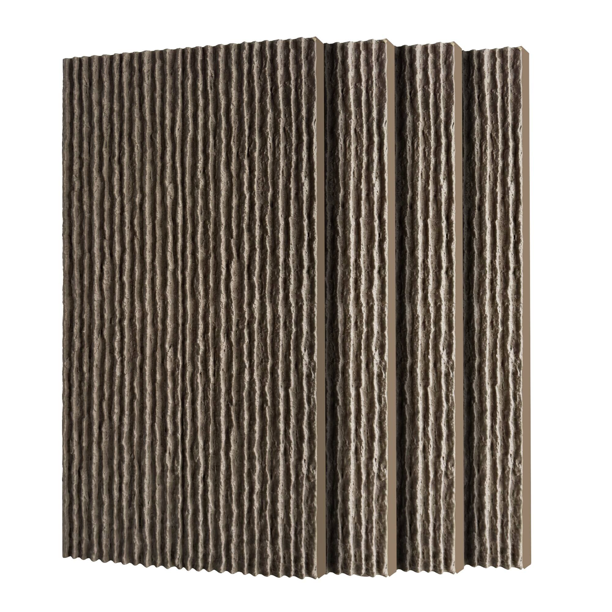 Front. Boyel Living - 4-Pack 23.62-in x 47.24-in Natural 3D Faux Stone Polyurethane Wall Panel - Natural.
