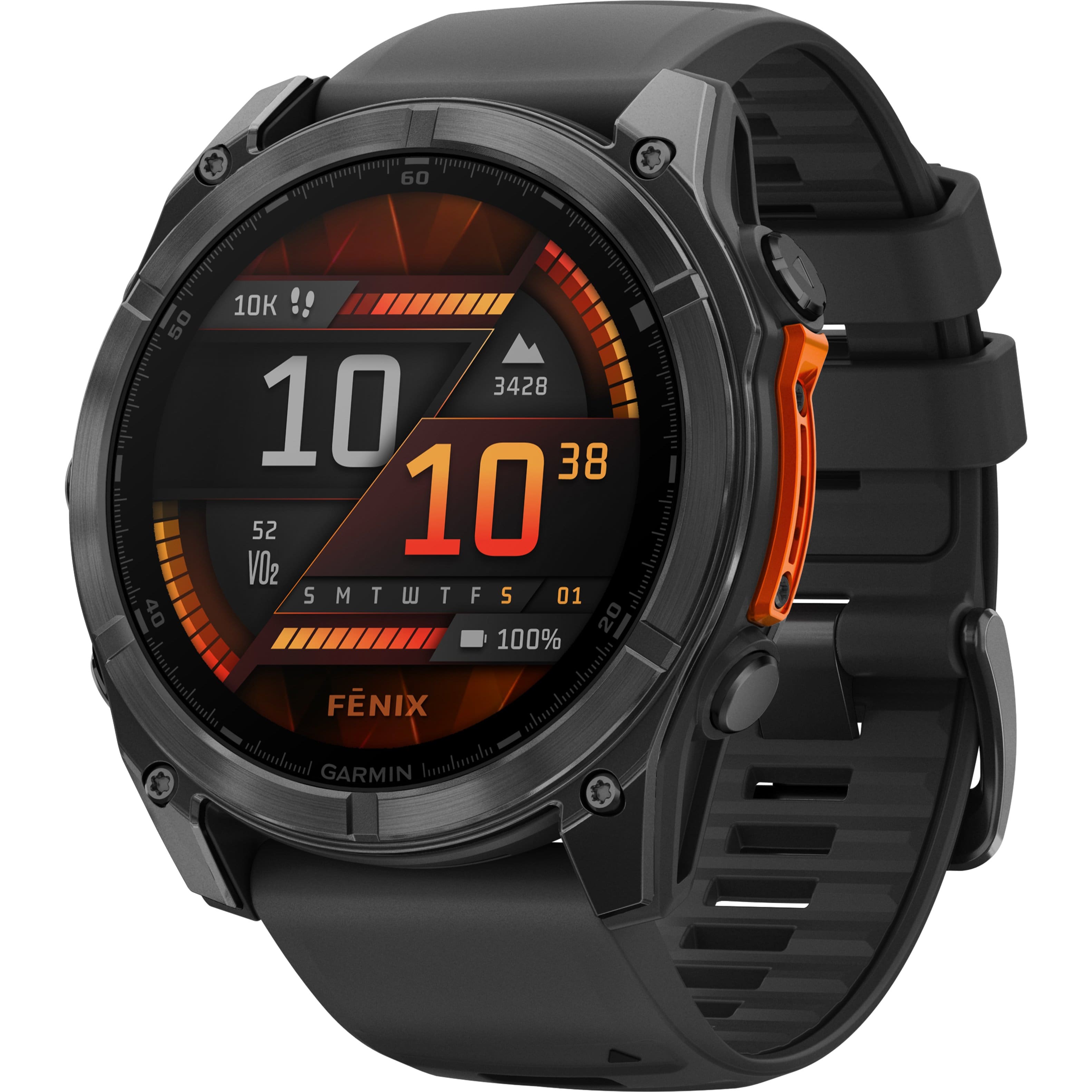 Garmin - fēnix 8 AMOLED GPS Smartwatch 51mm Fiber-reinforced polymer - Slate Gray - (2024) - Front_Zoom