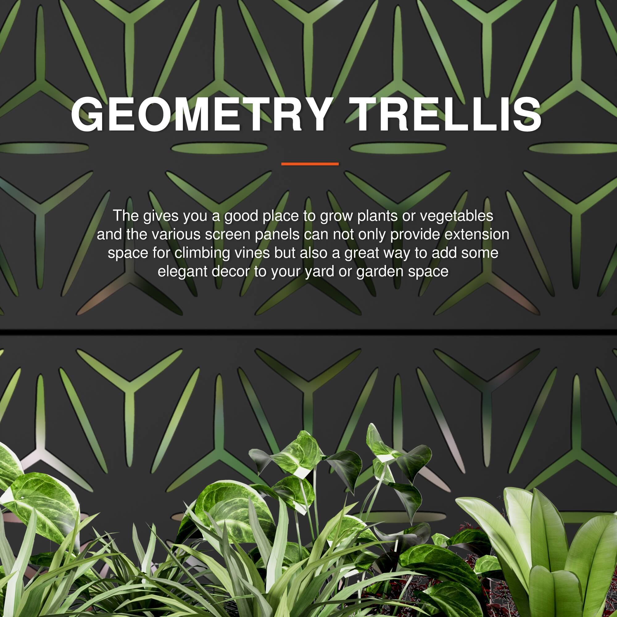 GEOMETRY TRELLIS

The gives you a good place to grow plants or vegetables and the various screen panels can not only provide extension space for climbing vines but also a great way to add some elegant decor to your yard or garden space.