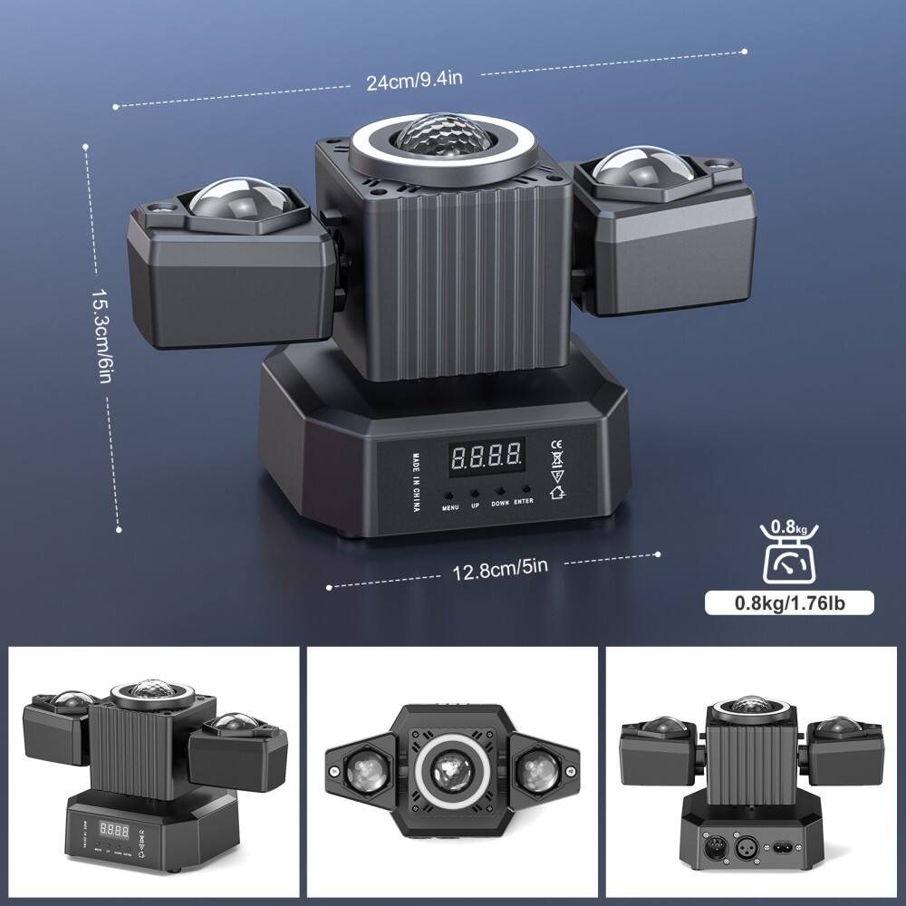 - 24cm/9.4in
- 15.3cm/6in
- 12.8cm/5in
- 0.8kg/1.76lb
- MADE IN CHINA
- 8.8.8.8.