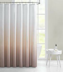 Kate Aurora - Living Multi Color Ombre Fabric Shower Curtain - White/Dusty Rose