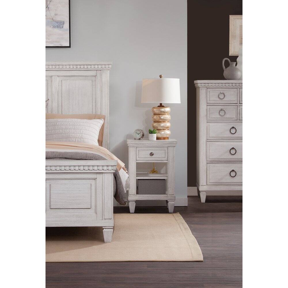 Alt View 1. American Woodcrafters - Salter Path 1-Drawer Nightstand - White with Grain - White.