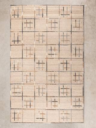 Front. GAURI KOHLI - Gilbert Rug - Shades of brown and gray.