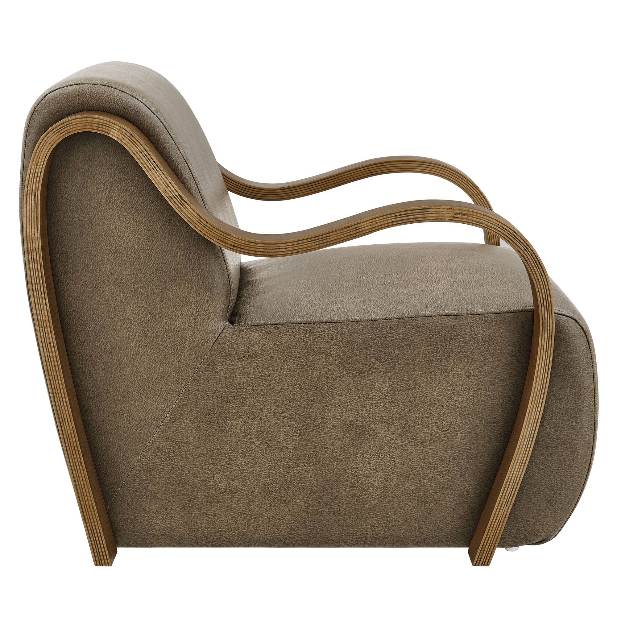 Alt View 2. Modway - Atrium Vegan Leather Accent Armchair by Modway - Mushroom.