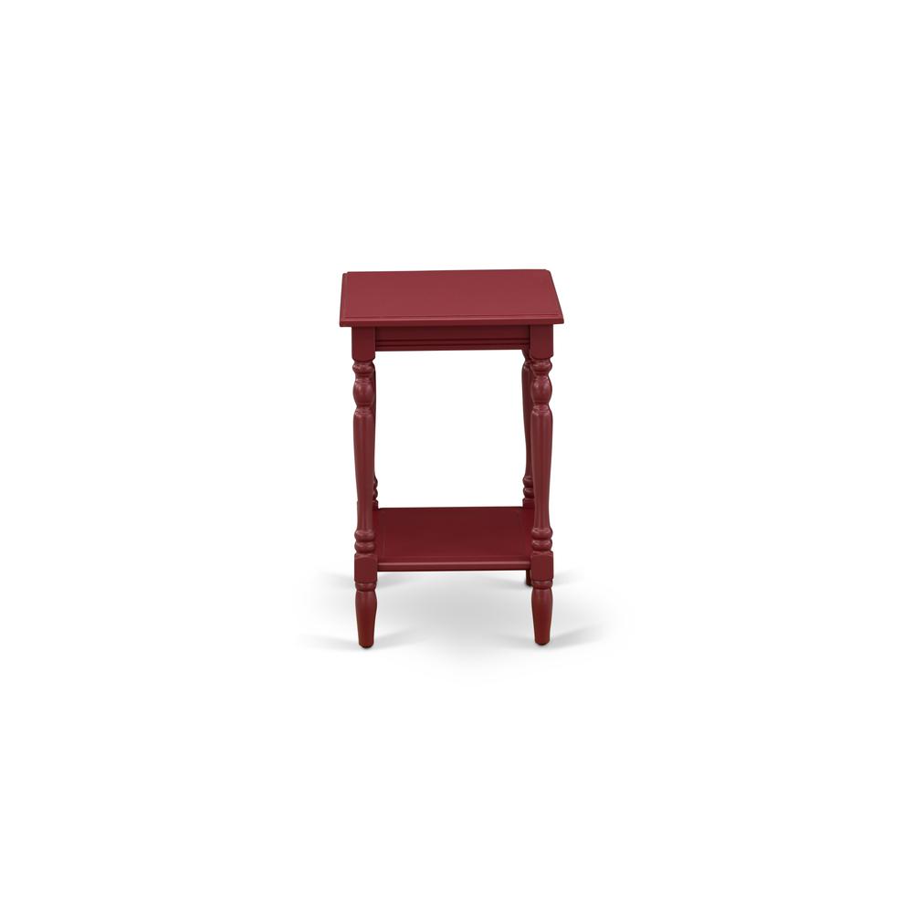 Back. East West Furniture - East West Furniture BF-13-ET Modern End Table with Open Storage Shelf - Wood Nightstand for Small Spaces, Stable and - Burgundy.