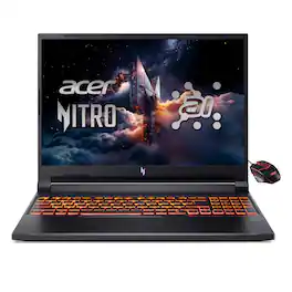 Acer - Nitro 16" WUXGA Gaming Laptop,Intel Core 7 240H,16GB RAM,512GB SSD,GeForce RTX 5060,Backlit Keyboard,Win11Pro - Black