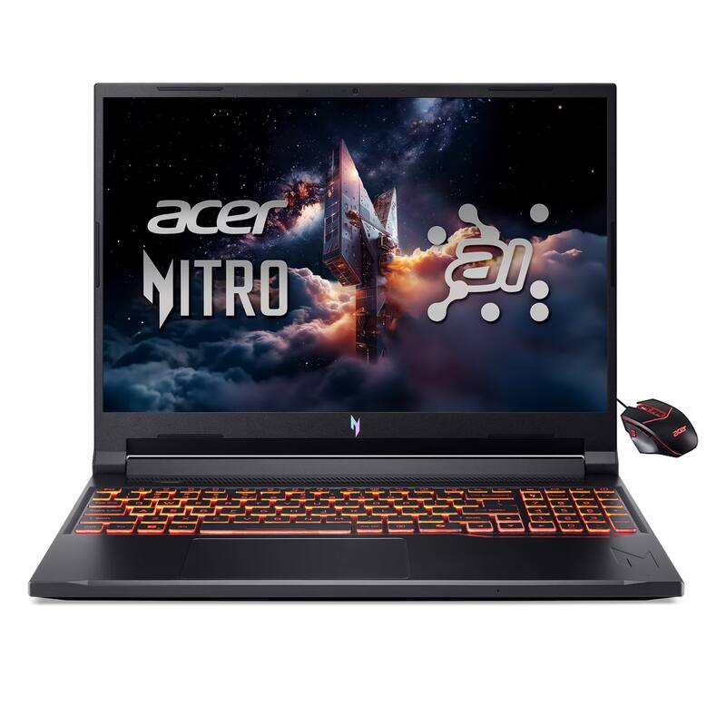 Acer - Nitro 16" WUXGA Gaming Laptop,Intel Core 7 240H,16GB RAM,512GB SSD,GeForce RTX 5060,Backlit Keyboard,Win11Pro - Black