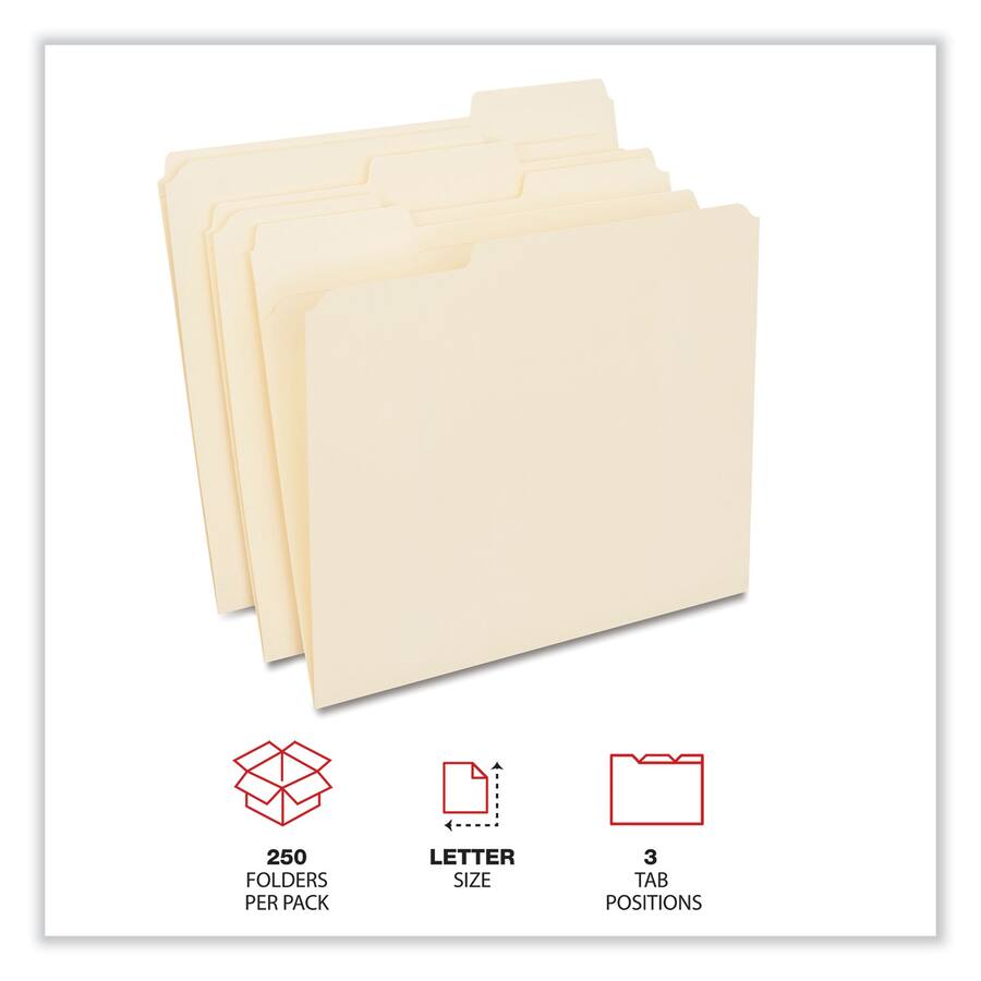 Universal Reinforced Top Tab File Folders Cut Tabs: Assorted Letter ...