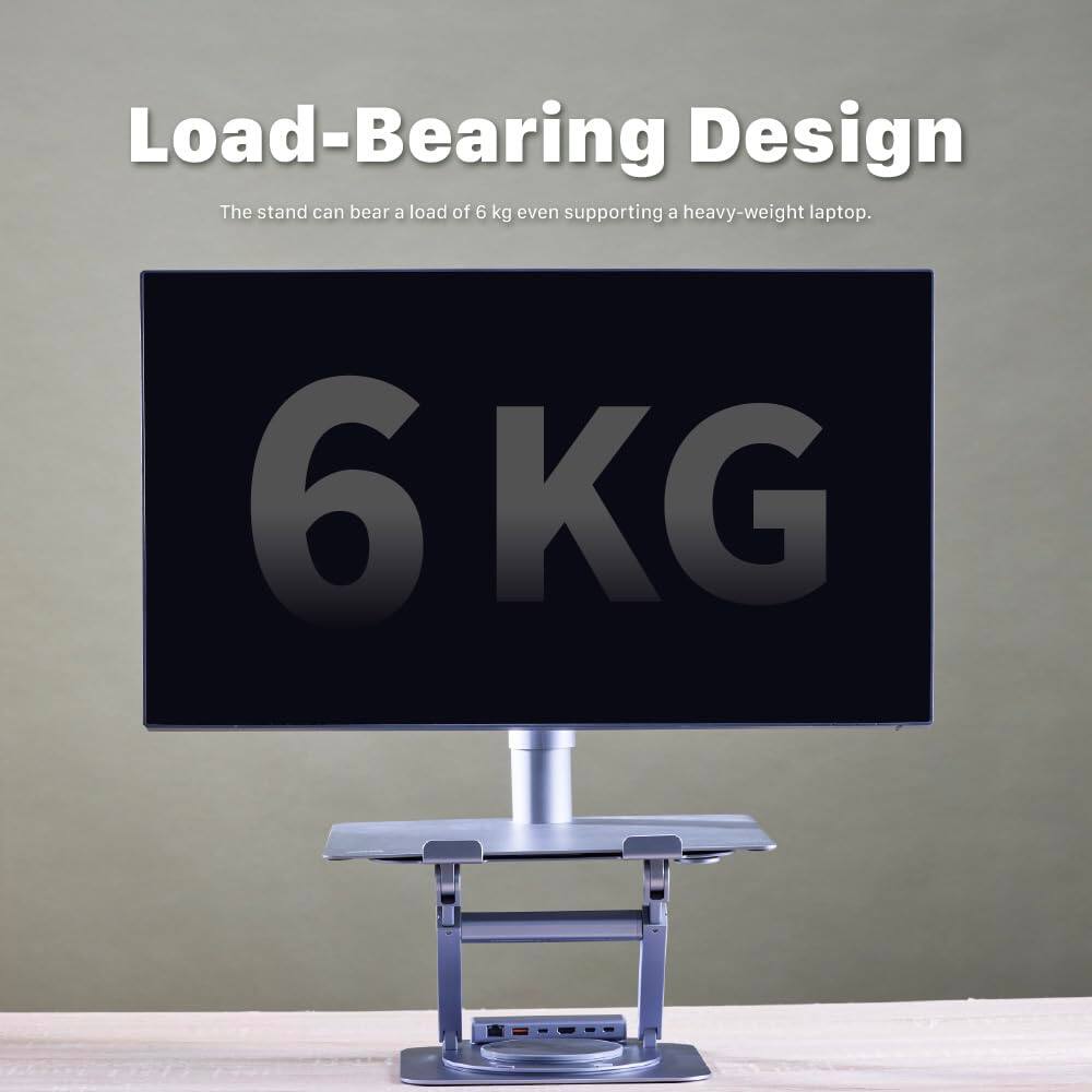 Load-Bearing Design  
The stand can bear a load of 6 kg even supporting a heavy-weight laptop.  
6 KG