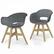 Front. Simpli Home - Kona Outdoor Dining Chair in Plastic ( Set of 2 ) - Pebble Grey.