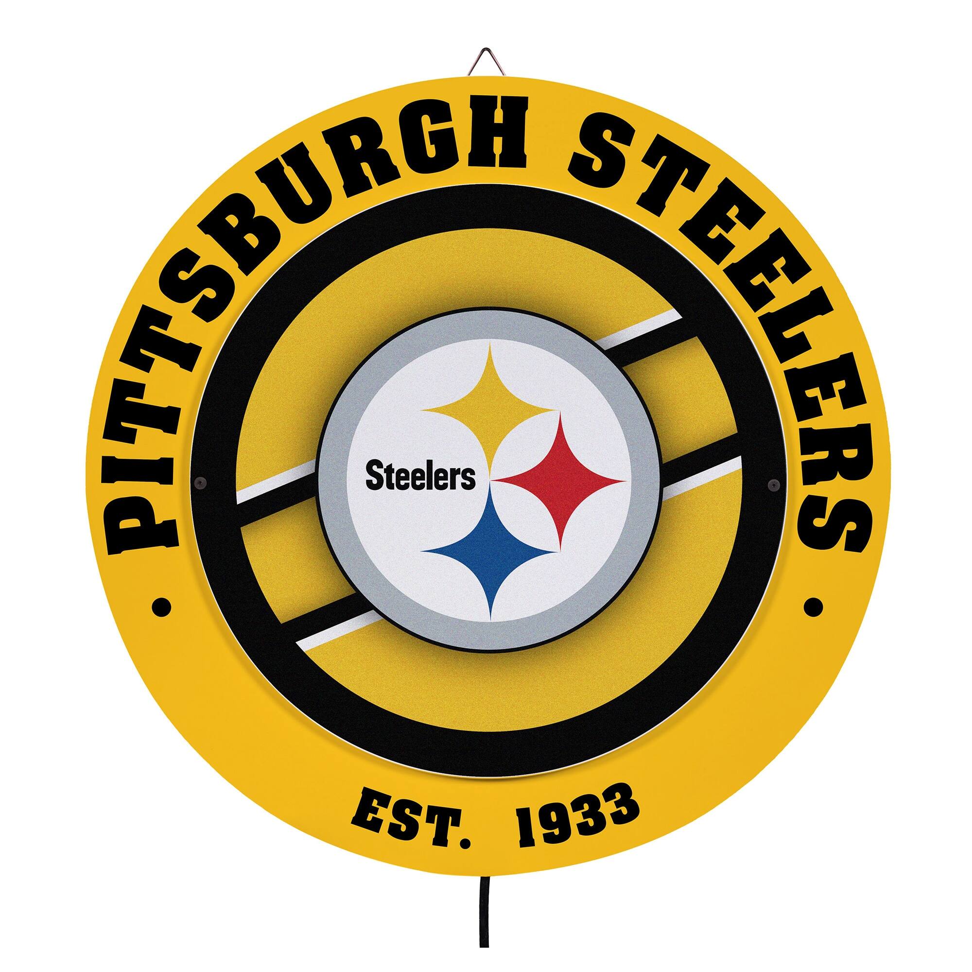 Pittsburgh Steelers 15" LED Round Metal Lit Wall Sign