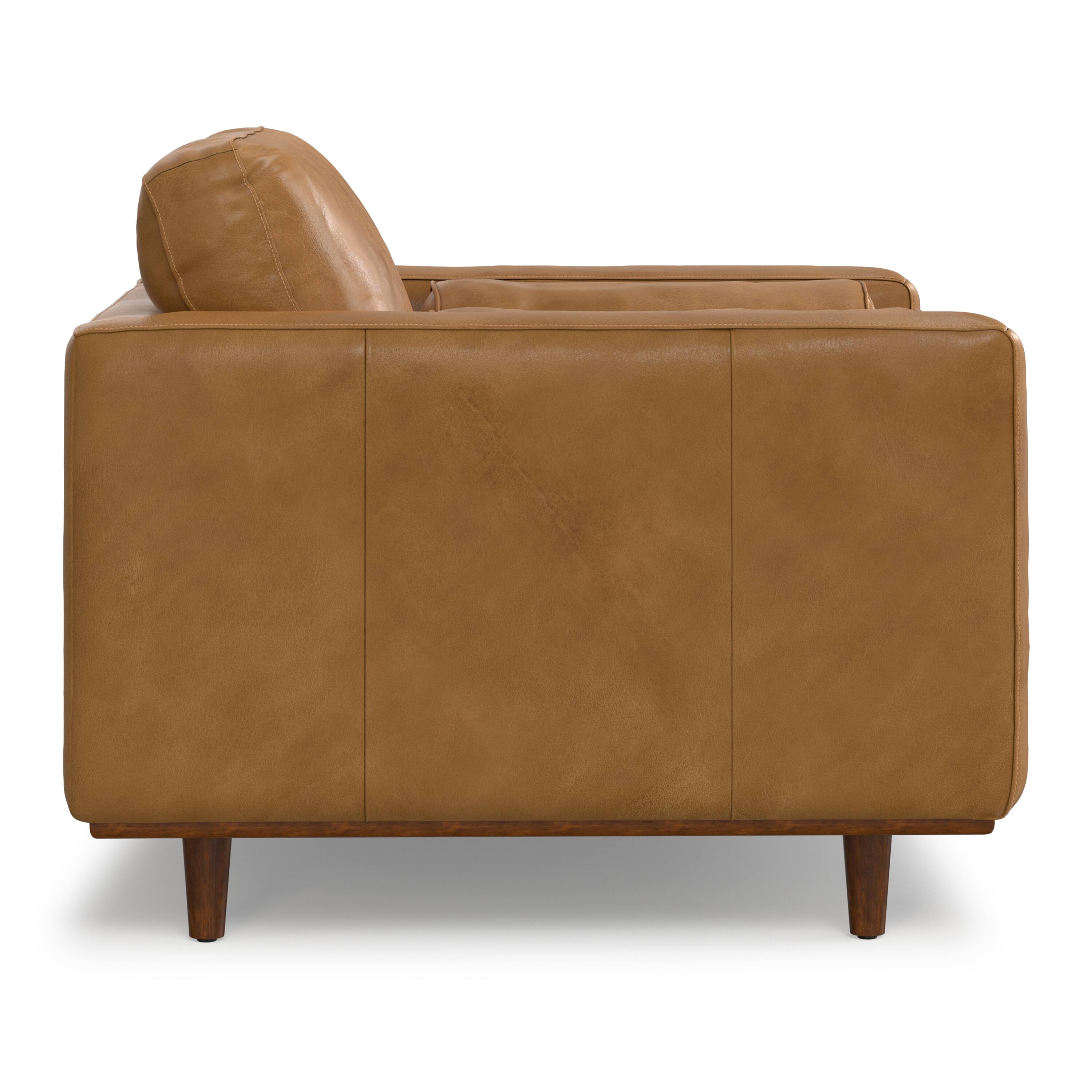 Back. Simpli Home - Morrison 42 inch Wide Mid-Century Modern Arm Chair in Sienna - Sienna.