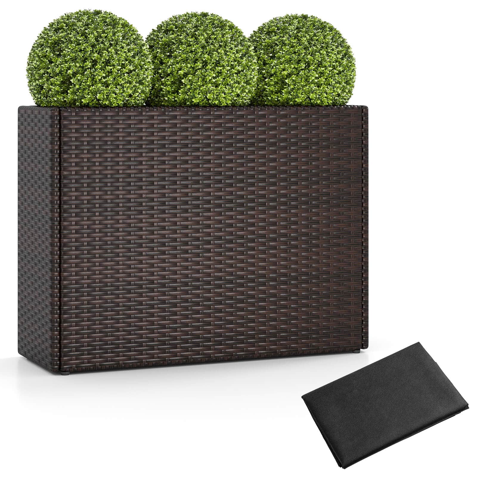 "Costway - 1 PCS 24"" Tall PE Rattan Planter Box with Removable Liner for Front Porch Patio - Mixed Brown" price history on PriceWatchPro