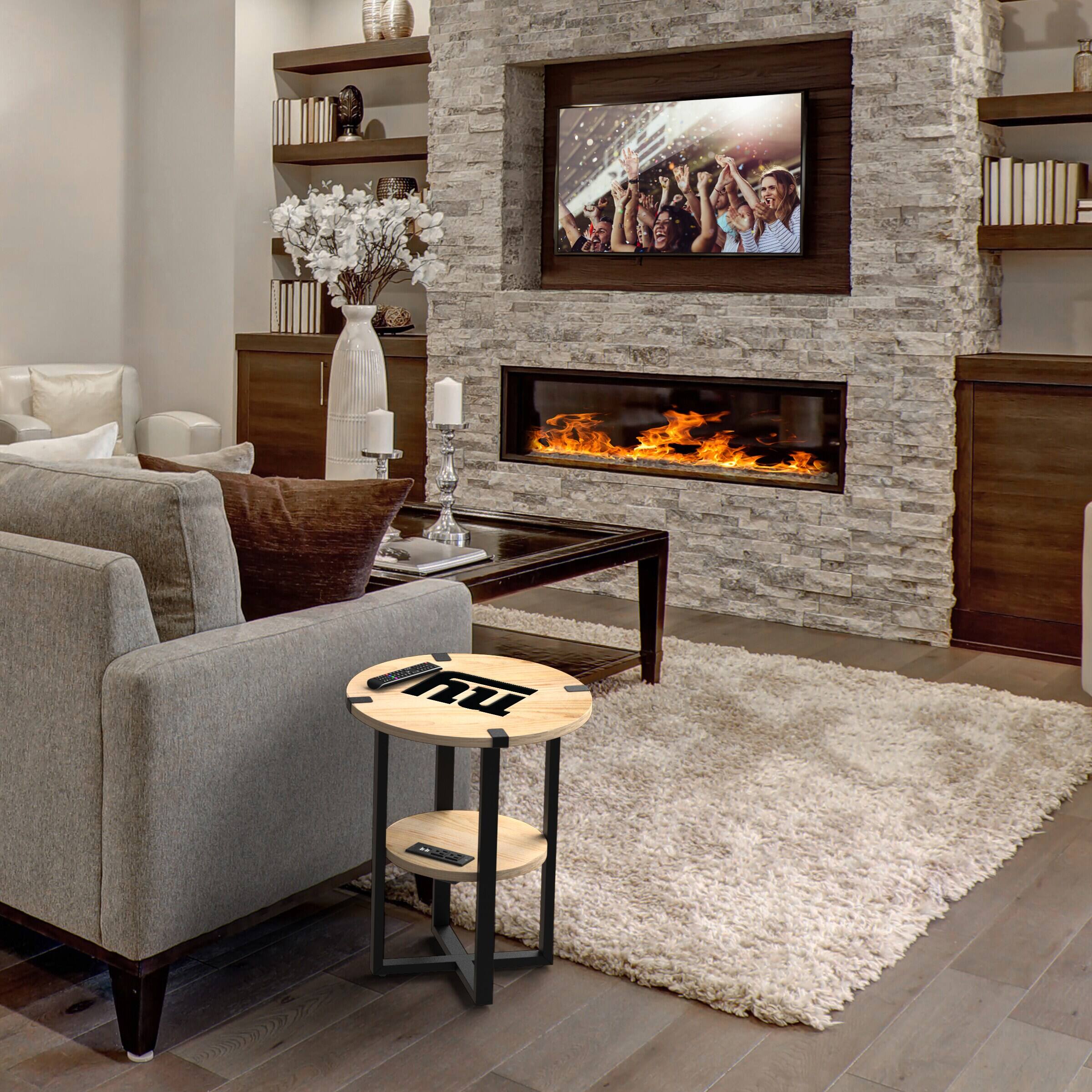 Alt View 3. Imperial - New York Giants 18" Side Table with Charger - Multicolor.