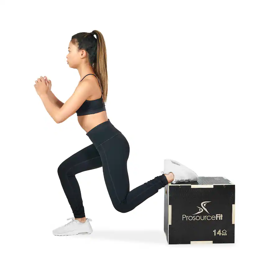 ProsourceFit 3 in 1 Wood Power Grip Plyometric Box, 16/12/14 Black ps ...