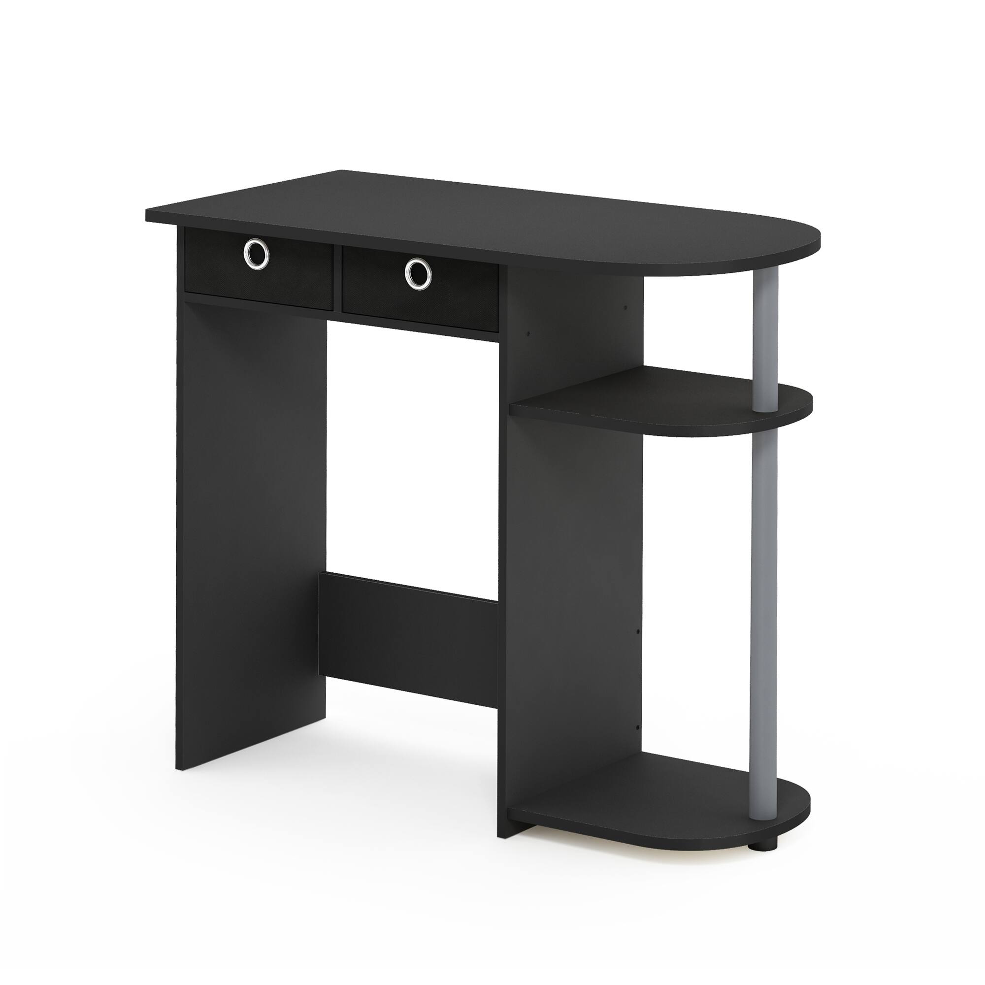 Alt View 4. Furinno - JAYA 32-Inch Black Entryway Table with 2 Fabric Drawers, Console Table with Open Shelves, Behind Sofa Couch Tables - Black/Grey/Black.