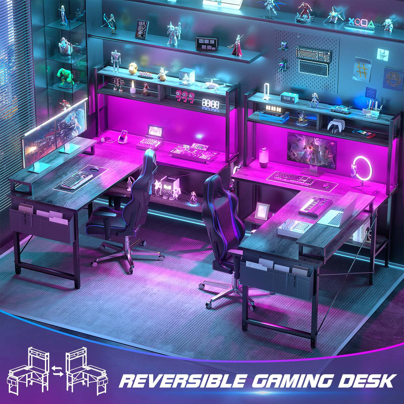 REVERSIBLE GAMING DESK