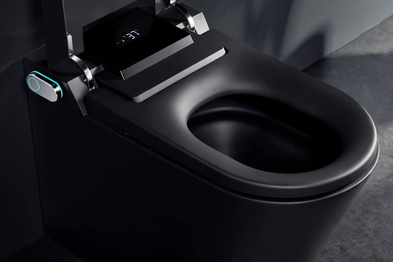 Alt View 5. Boyel Living - Black Pro Version Smart Toilet Multi Mode Cleaning Heated Seat Auto Lid Sensor Flush Premium Full Function Design - BLACK.