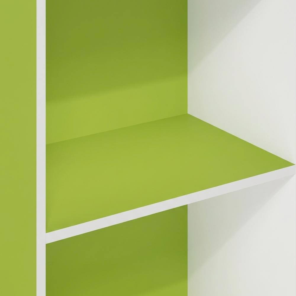 Alt View 1. FurniFact - 3-Tier Open Shelf Bookcase with Engineered Wood Construction - Green/White.