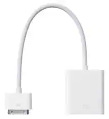 Front. Apple - Apple Dock Connector to VGA Adapter (30-pin) - White.