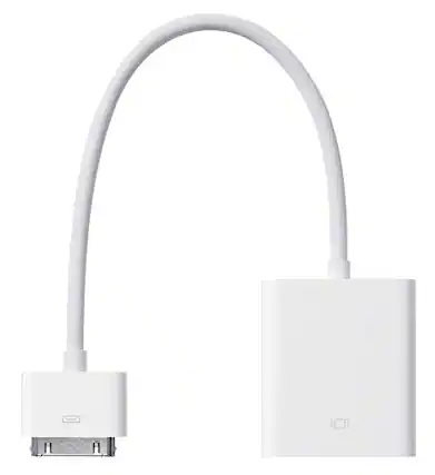 Front. Apple - Apple Dock Connector to VGA Adapter (30-pin) - White.