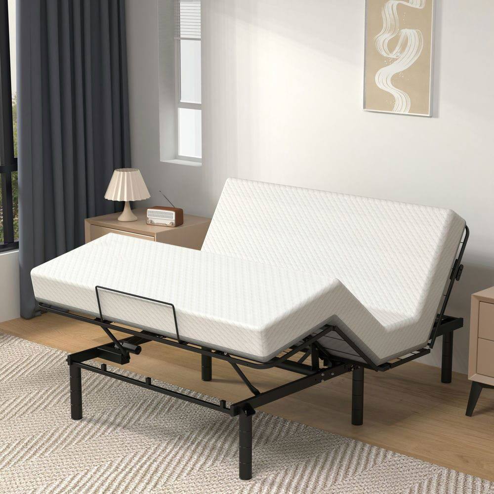 Alt View 5. Kadyn - Zero-Clearance Adjustable Bed Base Frame Head and Foot Incline Quiet Motor Queen Size Zero Gravity, Dual USB A+C Ports - Black.