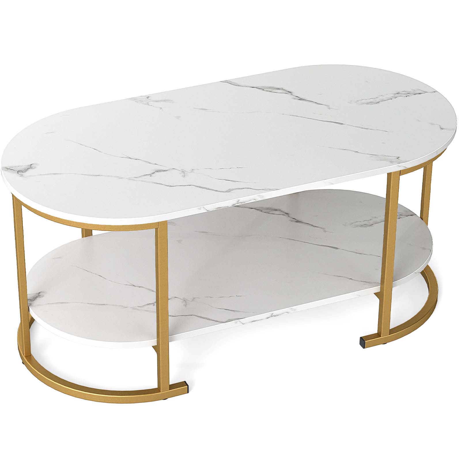 Alt View 9. Gymax - Gymax 2-Tier Wooden Accent Table w/Spacious Tabletop Open Storage Shelf for Room White - White.