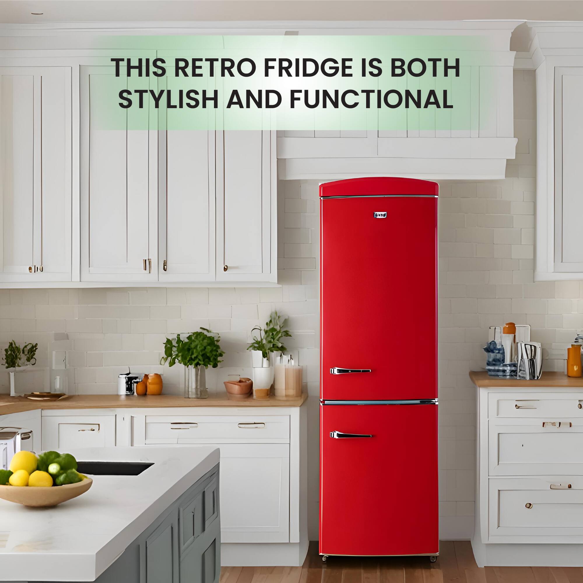 THIS RETRO FRIDGE IS BOTH STYLISH AND FUNCTIONAL