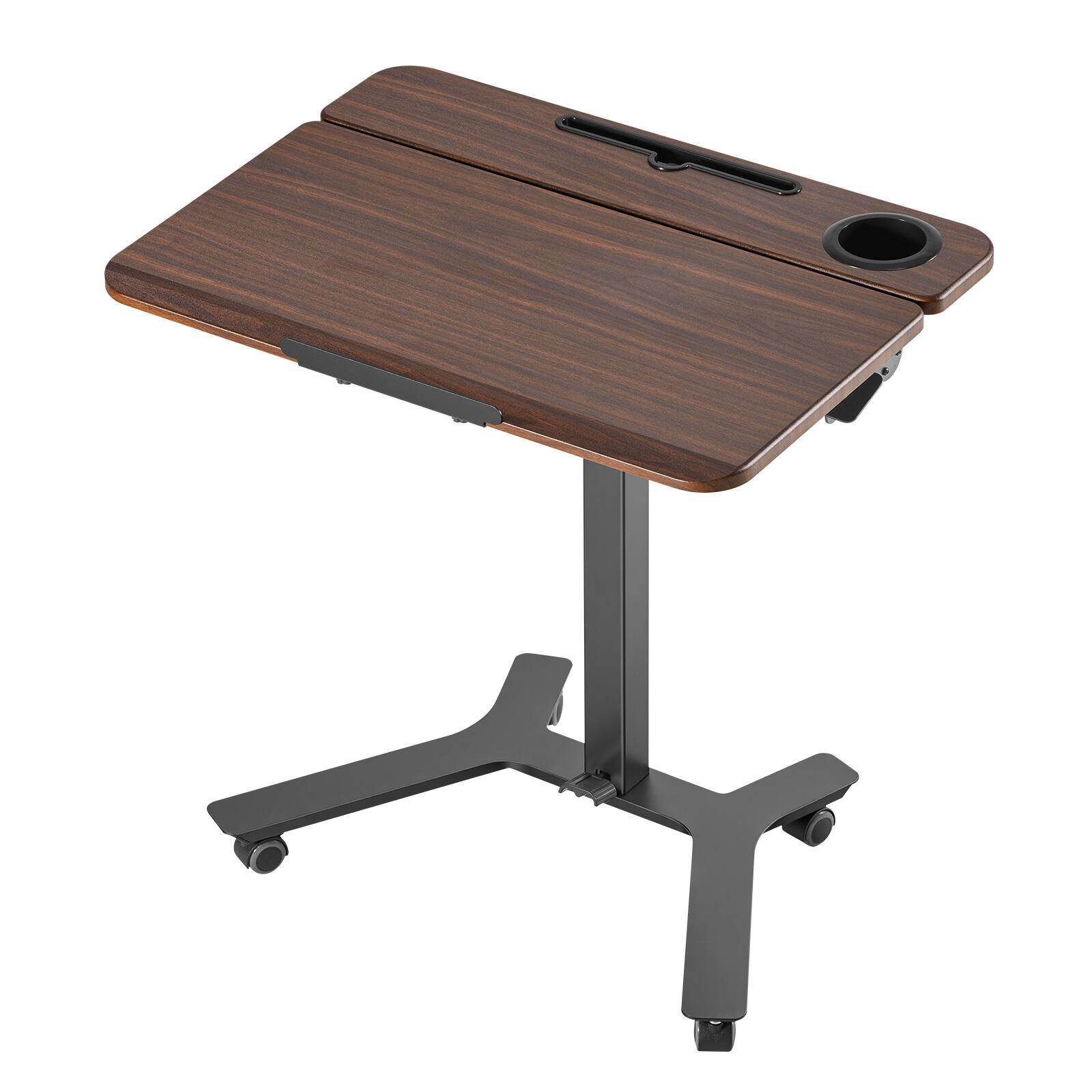 Alt View 5. VEVOR - Standing Desk, Adjustable Height Mobile Stand Up Desk with Tilting Desktop, 28.2 x 20.7 in Small Computer Sit Stand - Brown & Black.