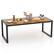 Front. Costway - Costway 79" Acacia Wood 8-Person Patio Table with 1.9" Umbrella Hole, Adjustable Foot Pads - Natural,Black.