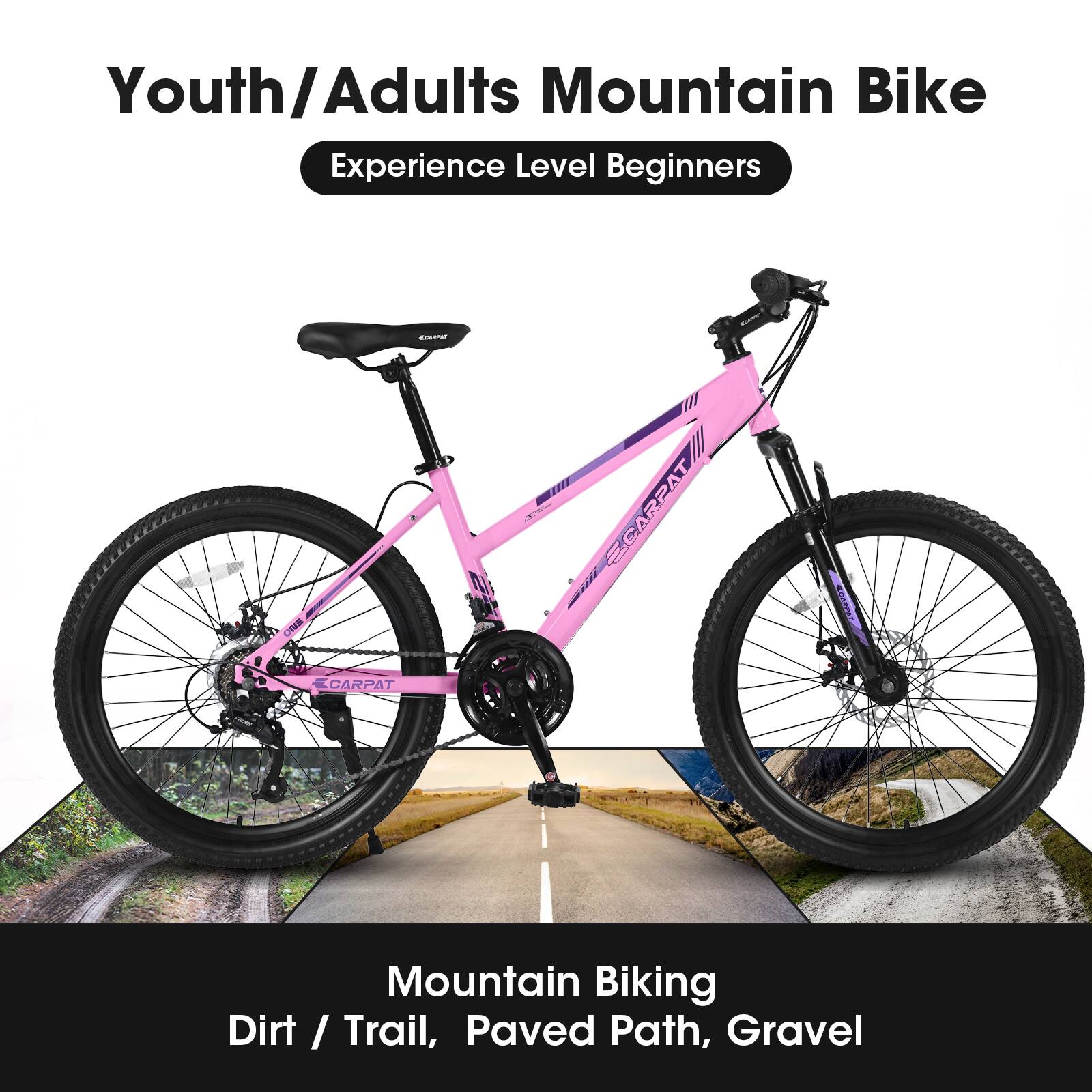 Youth/Adults Mountain Bike  
Experience Level: Beginners  

Mountain Biking  
Dirt / Trail, Paved Path, Gravel