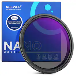 Neewer - 58mm Variable ND2-32 (1-5 Stops) Hard Stop Filter