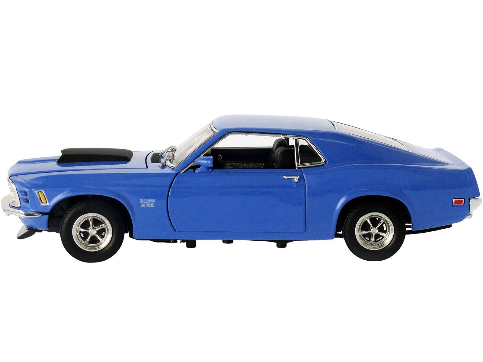 Alt View 2. Motormax - 1970 Ford Mustang Boss 429 Dark Blue "Timeless Classics" Series 1/18 Diecast Model Car by Motormax.