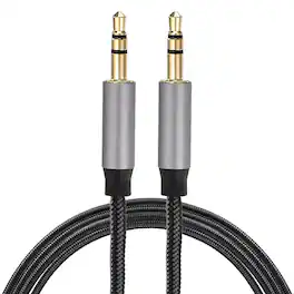 Unique Bargains - 2pcs AUX Cable, 3.5mm Nylon Braided Male to Male Audio Cord, for Headphone Speaker Car Stereo - Gray