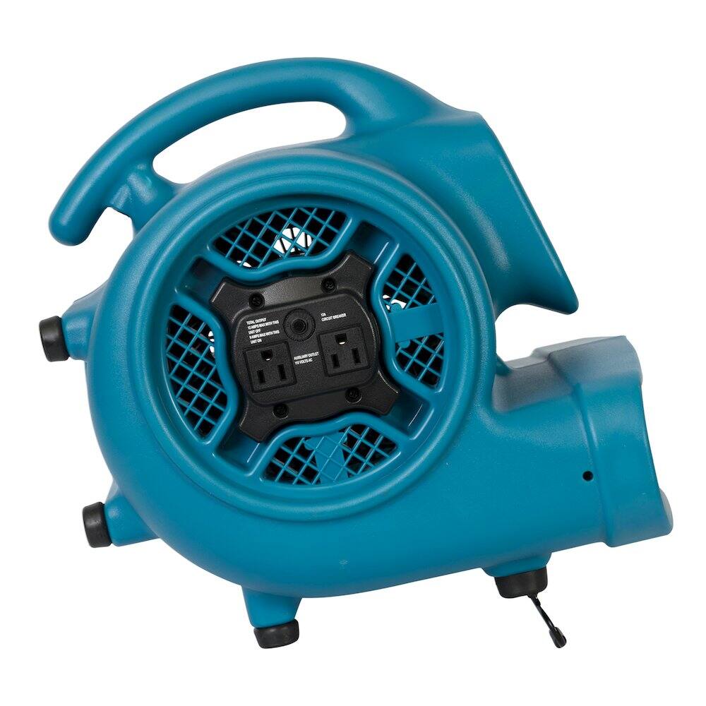 Alt View 7. XPOWER - 1/4 HP 1600 CFM 3 Speed Air Mover, Carpet Dryer, Floor Fan, Blower - Blue.