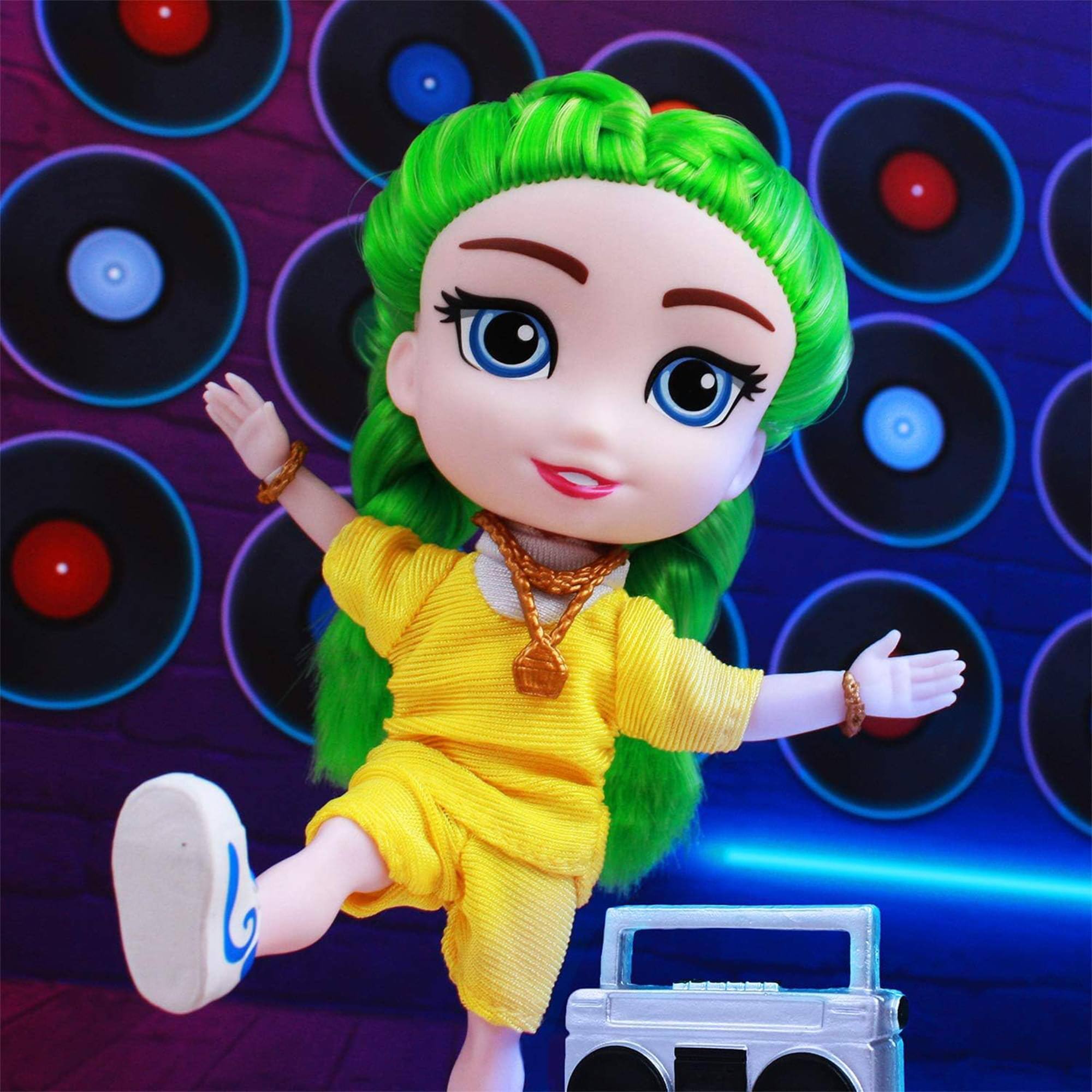 Alt View 4. The Loyal Subjects - The Loyal Subjects - For Keeps - Ella Girl with Cupcake Keepsake Lime Hair 5" Action Figure   - COLLECTIBLES - Multicolor.