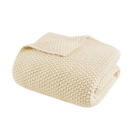 Gracie Mills - Lessie Knit Cottage Throw Blanket - Ivory