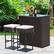 Alt View 3. Costway - 3PCS Patio Rattan Wicker Bar Table Stools Dining Set Cushioned Chairs Garden - Mixed Brown/White.