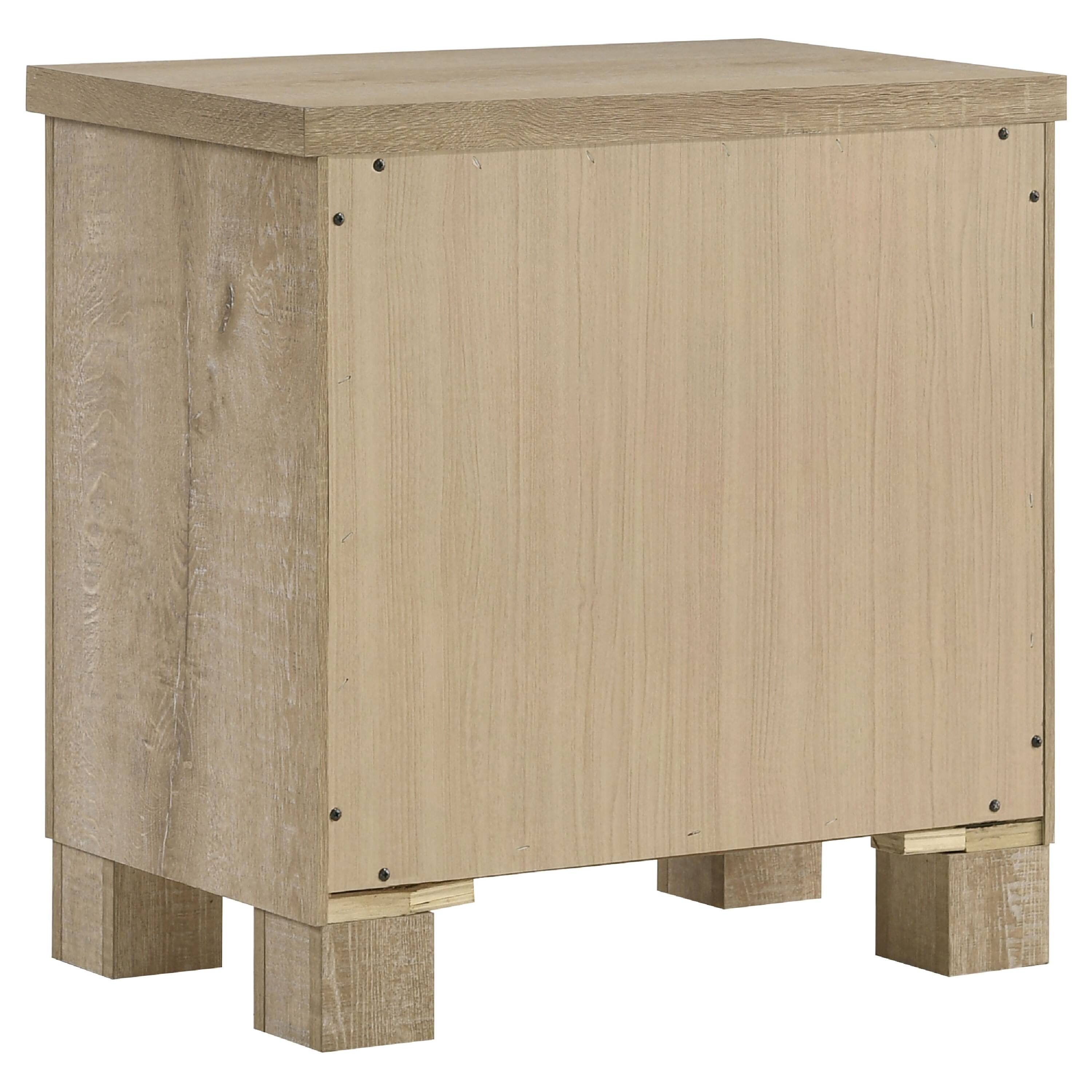 Alt View 2. Manhattan Lane - Tyna Nightstand with 2 Drawer, Metal, Weathered Oak Wood 26 Inch - Weathered Oak Beige.