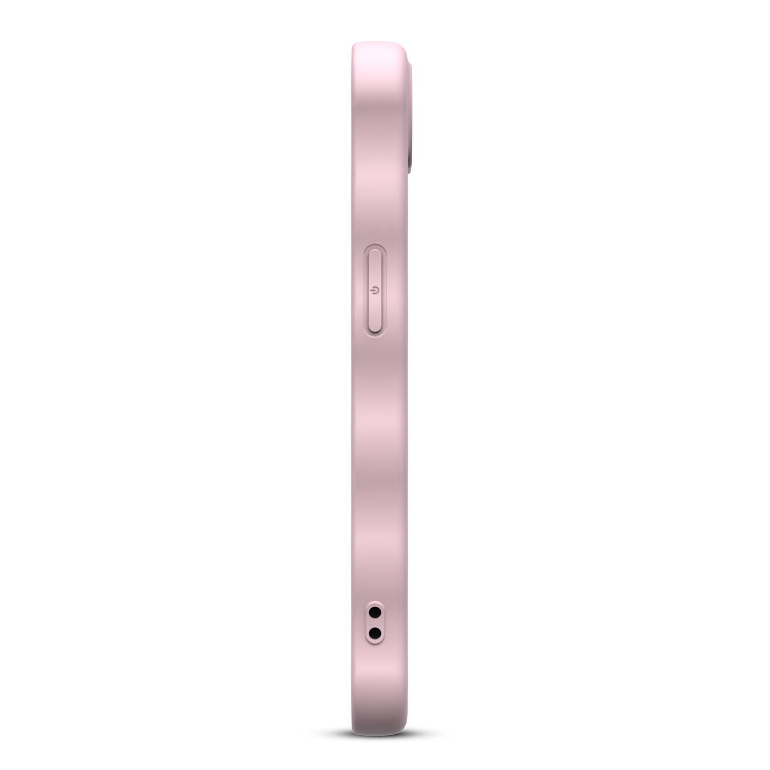 Left. Mybat Pro - MyBat Pro Contour Series MagSafe Wavy Matte Case for Apple iPhone 17e / 16e - Pink.