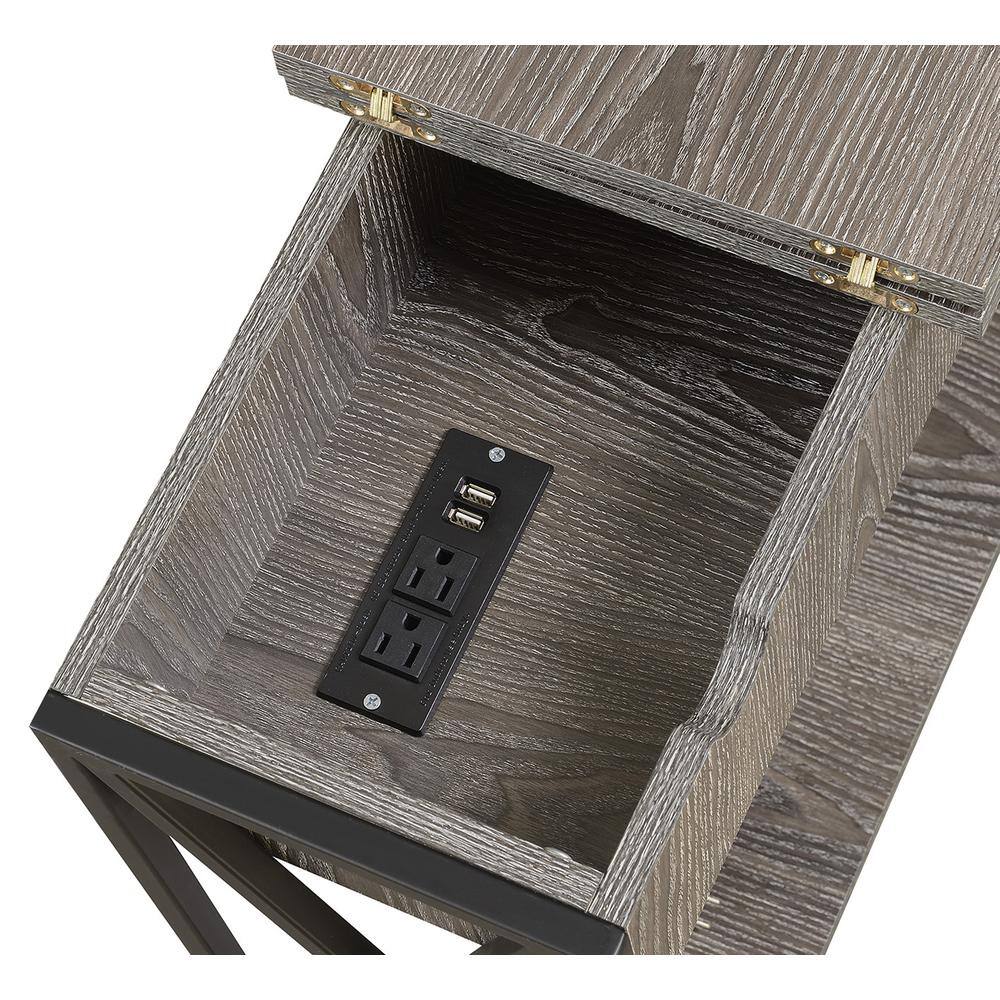 Back. Convenience Concepts - Tucson Electric Flip Top Table - Weathered Gray/Black.