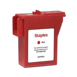 Staples - Remanufactured Standard Yield Postage Ink Cartridge Replacement for Pitney Bowes - Red