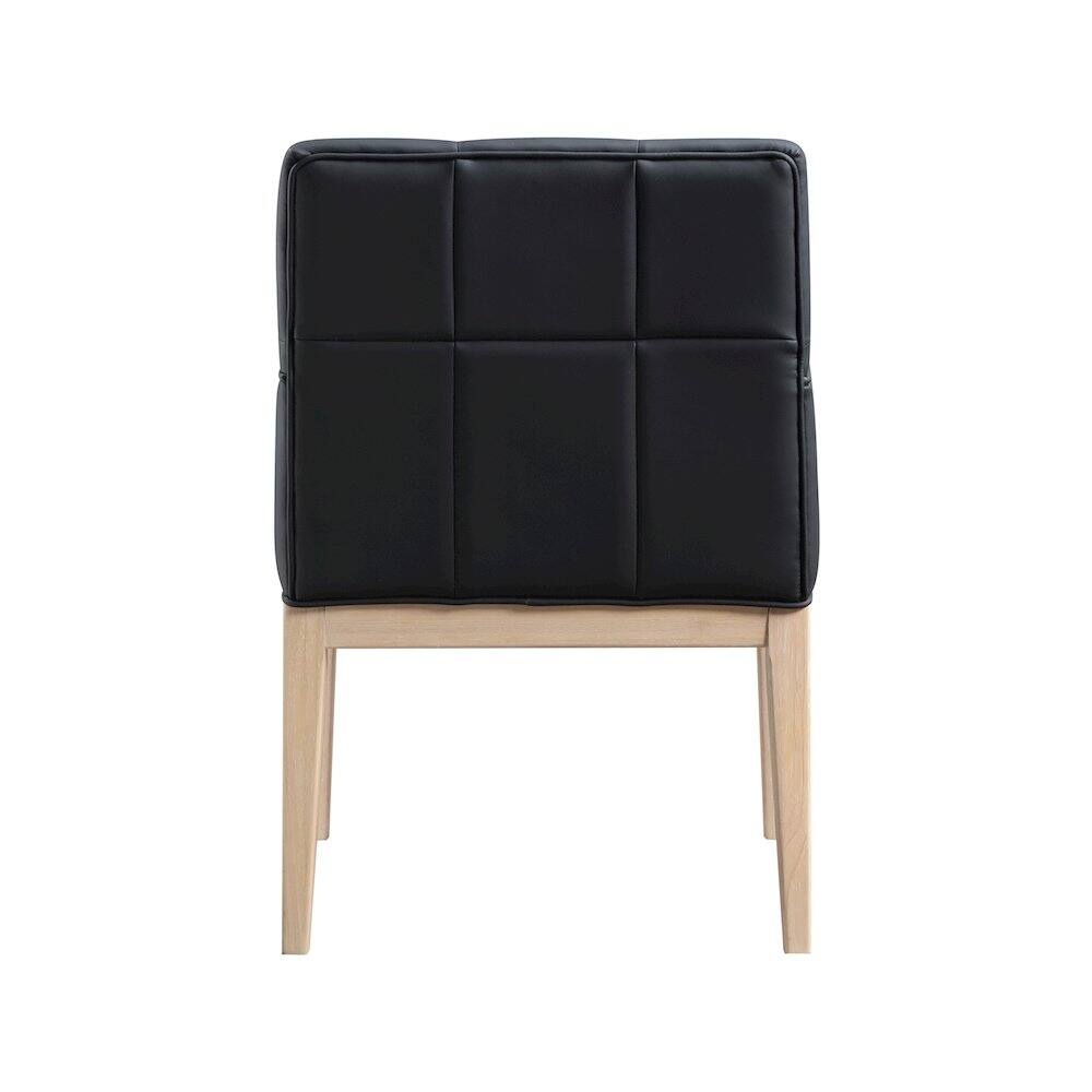 Alt View 3. Meridian Furniture - Adrian Black Vegan Leather Dining Arm Chair, Set of 2 - Black.