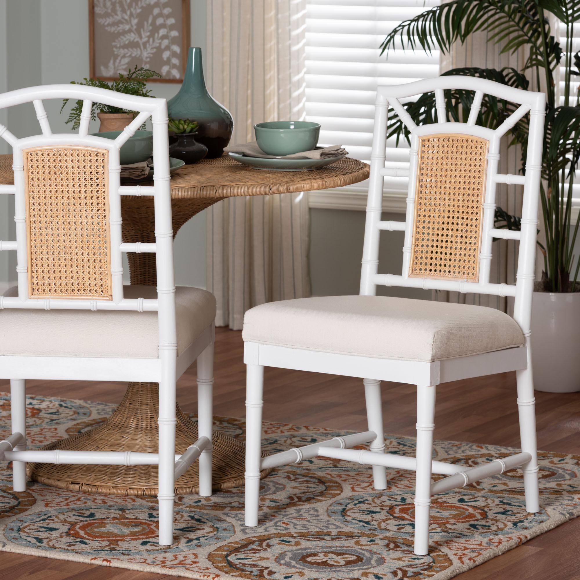 Alt View 4. bali & pari - Victor Dining Chair - White/Brown.