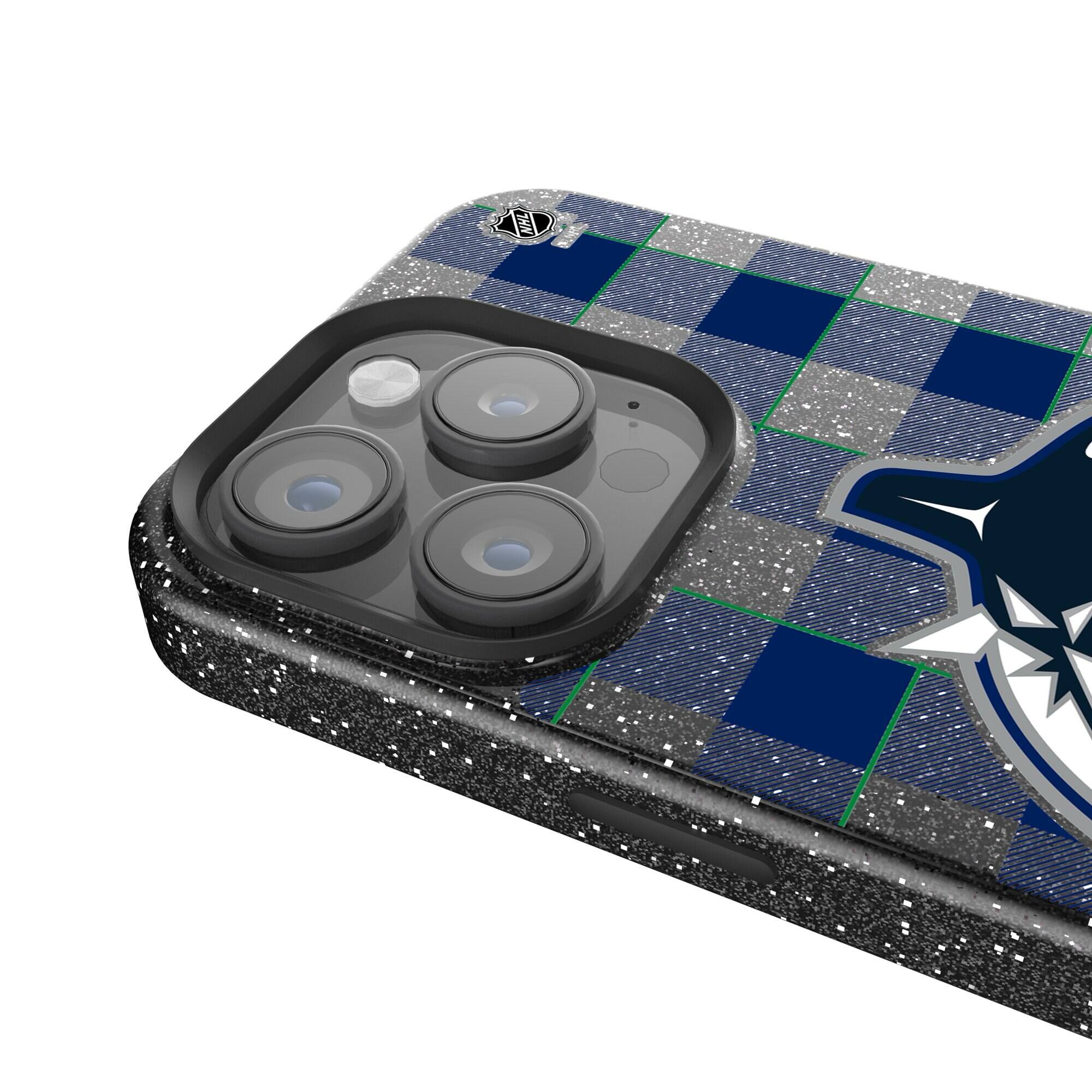 Alt View 1. Keyscaper - Vancouver Canucks Plaid Bling iPhone Case - 16 Pro - Multicolor.