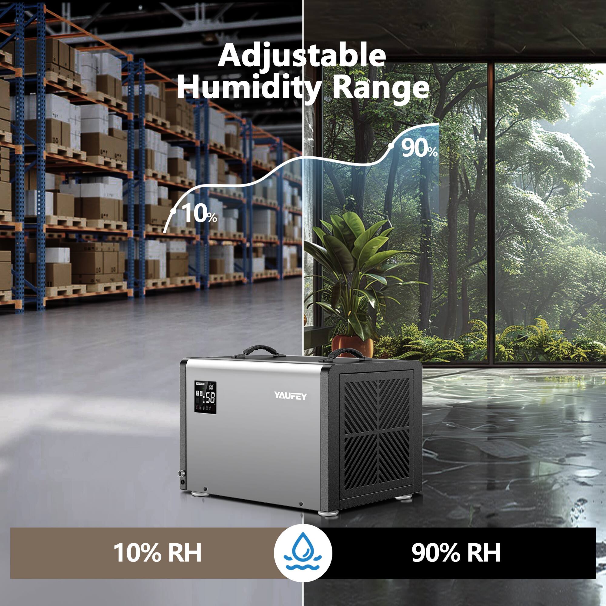 Adjustable Humidity Range 10% - 90% RH