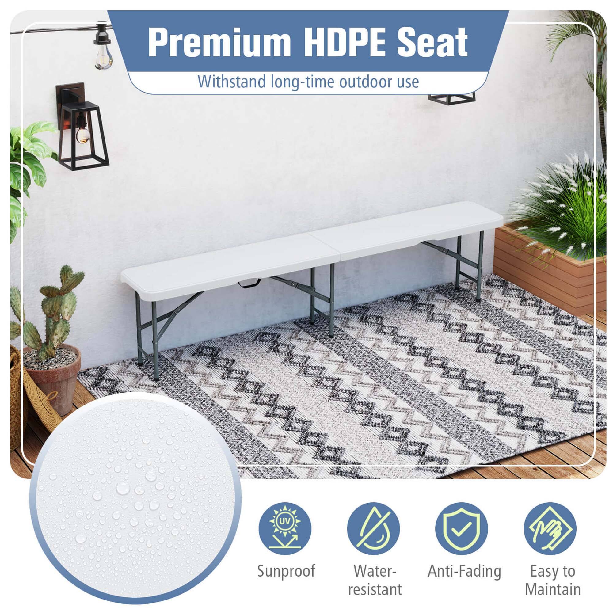 Premium HDPE Seat Withstand long-time outdoor use Sunproof Water-resistant Anti-Fading Easy to Maintain