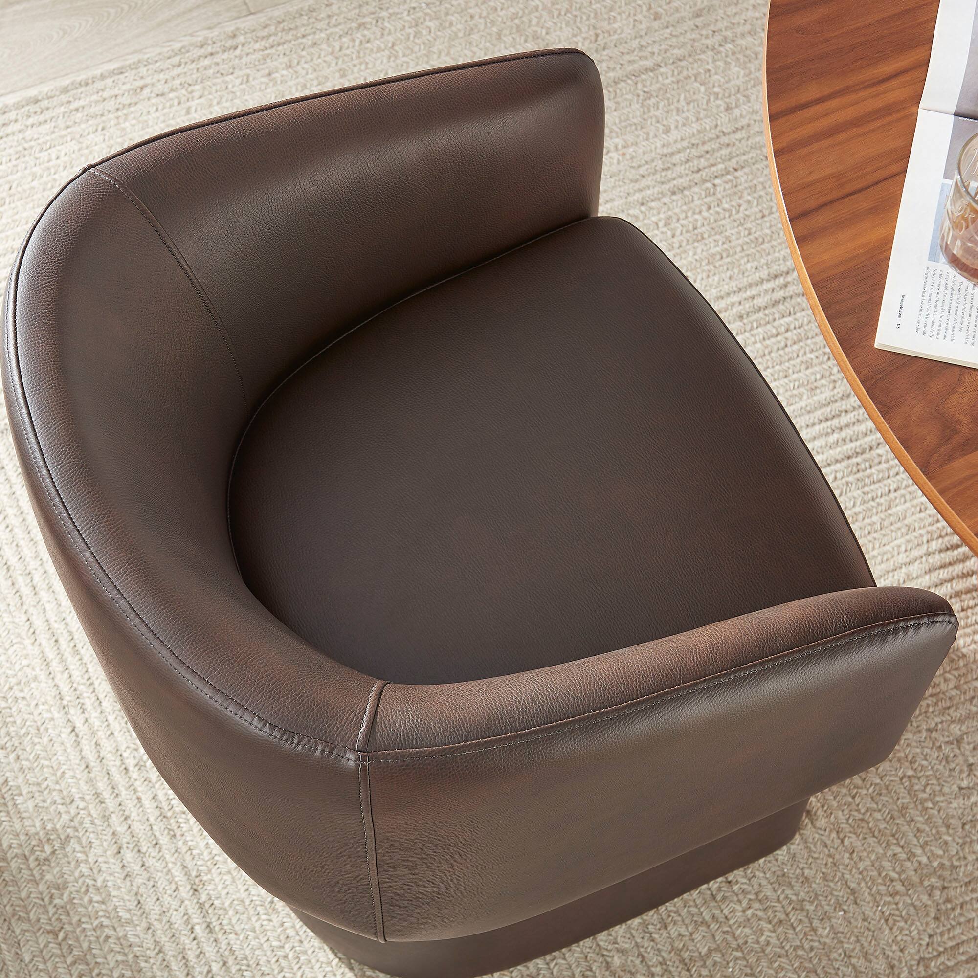 Alt View 5. Modway - Verity Barrel Back Vegan Leather Dining Chair by Modway - Brown.